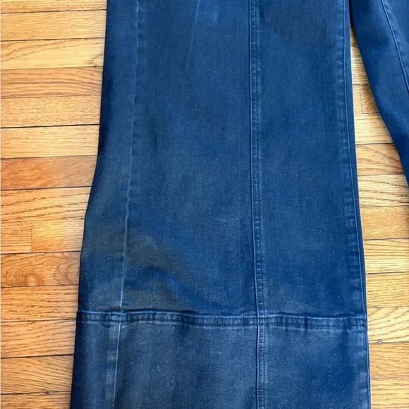 VENUS stretch denim Black Wide-Leg Jumpsuit - Picture 8 of 12